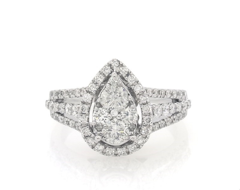 Main Image 1 of Previously Owned Multi-Diamond Engagement Ring 1-1/4 ct tw 14K White Gold Size 7