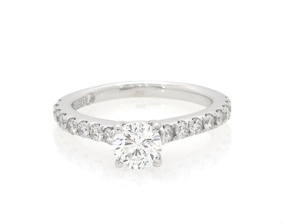 Previously Owned THE LEO Diamond Round-Cut Engagement Ring 3/4 ct tw 14K White Gold