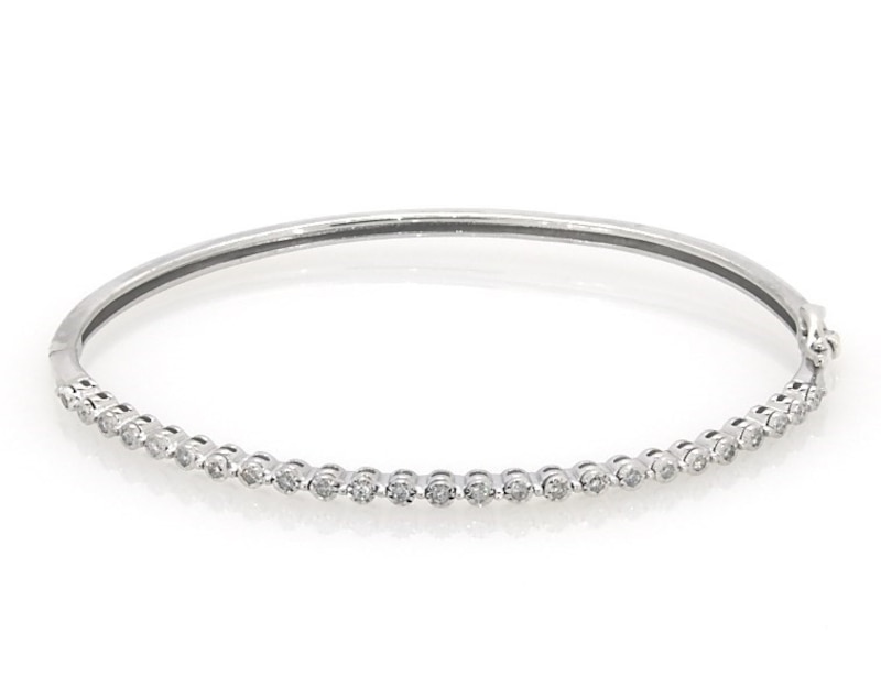 Previously Owned Diamond Bangle Bracelet 1/4 ct tw Sterling Silver | Kay