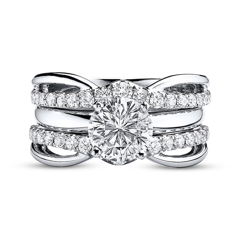 Main Image 4 of Previously Owned THE LEO Diamond Enhancer Ring 3/4 ct tw Round-cut 14K White Gold