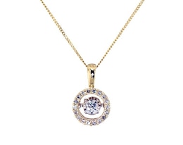 Previously Owned Unstoppable Love Round-Cut Diamond Necklace 1/3 ct tw 10K Yellow Gold 19&quot;