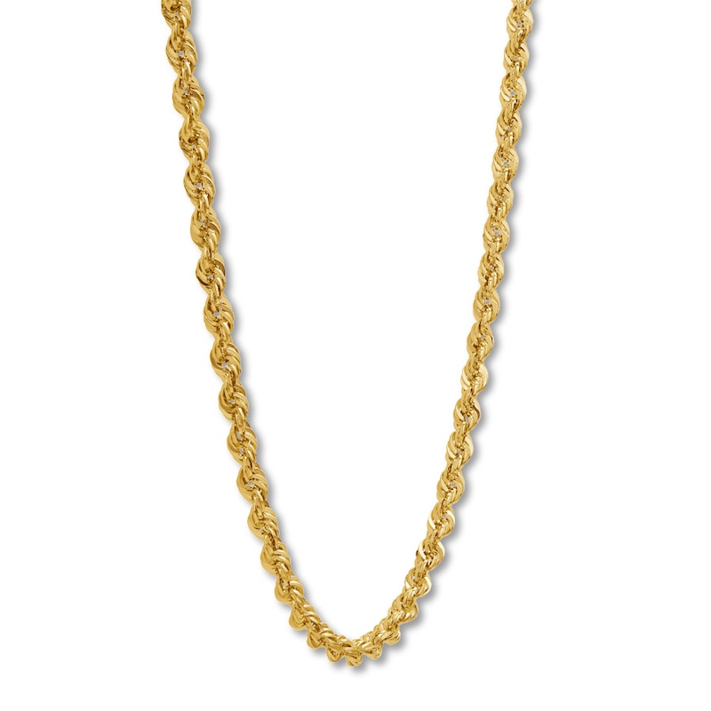 Main Image 3 of Previously Owned Rope Chain Necklace Semi-Solid 14K Yellow Gold 22&quot;