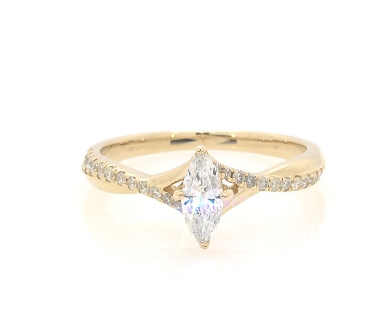 Main Image 1 of Previously Owned Marquise-Cut Diamond Twist Engagement Ring 1/2 ct tw 14K Yellow Gold