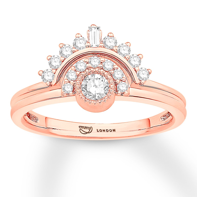 Main Image 1 of Previously Owned Emmy London Diamond Ring 3/8 ct tw Round-cut 10K Rose Gold