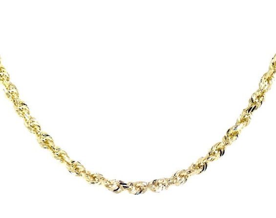 Previously Owned Solid Rope Chain 10K Yellow Gold 24"
