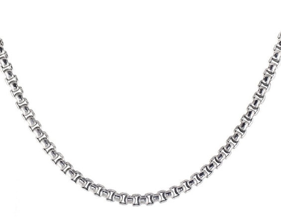 Previously Owned Box Chain Necklace Hollow 10K White Gold 22"