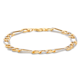 Previously Owned Semi-Solid Figaro Chain Bracelet 10K Yellow Gold 8.5&quot;