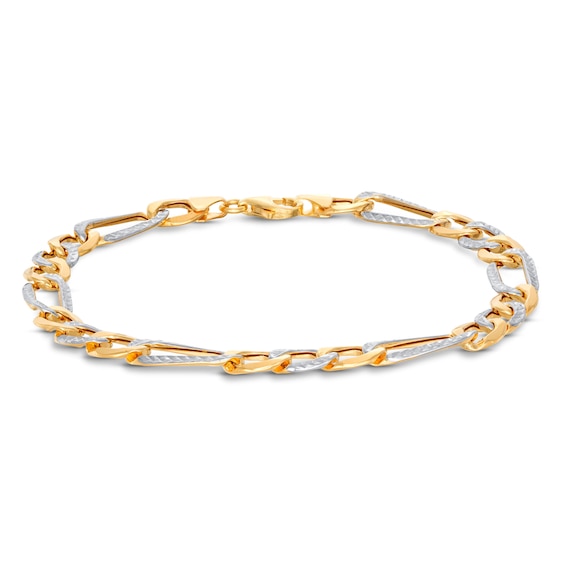 Previously Owned Semi-Solid Figaro Chain Bracelet 10K Yellow Gold 8.5"