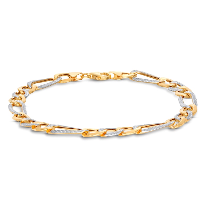 Main Image 1 of Previously Owned Semi-Solid Figaro Chain Bracelet 10K Yellow Gold 8.5&quot;