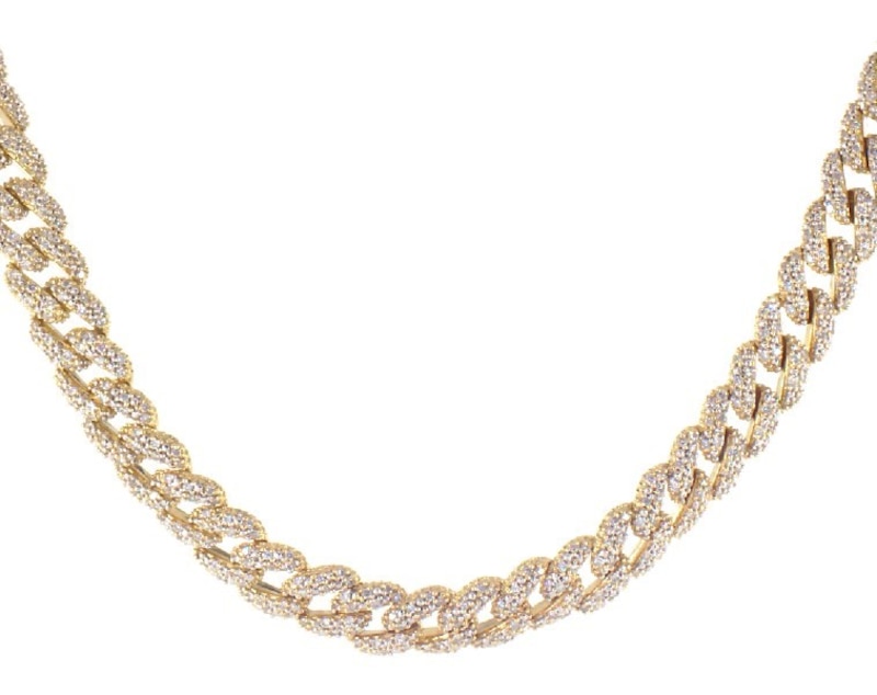 Main Image 1 of Previously Owned Diamond Curb Chain Necklace 3-1/3 ct tw 14K Yellow Gold 18”