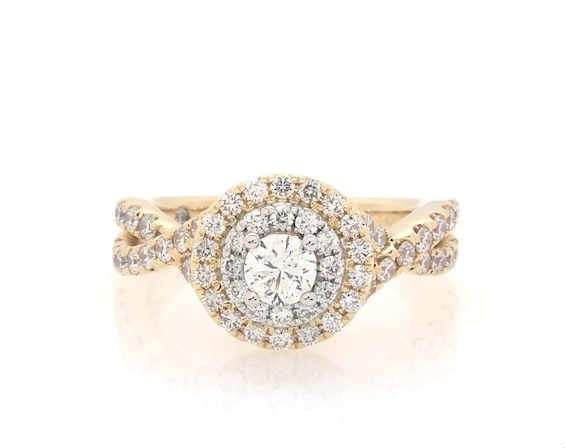 Previously Owned THE LEO Diamond Engagement Ring 7/8 ct tw Round-cut 14K Two-Tone Gold