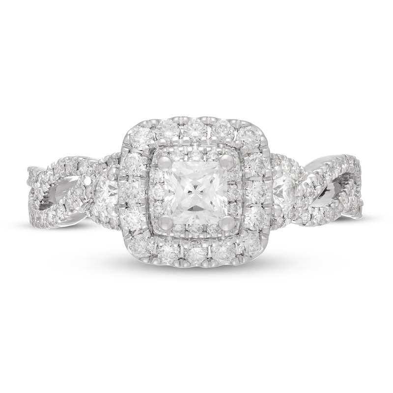 Previously Owned Neil Lane Diamond Engagement Ring 1 ct tw Princess & Round 14K White Gold