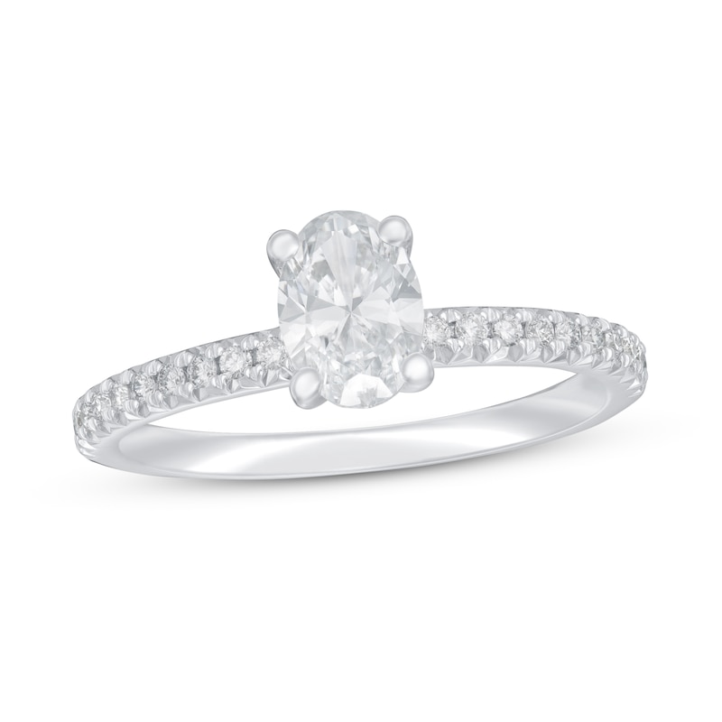 Main Image 1 of Previously Owned Lab-Grown Diamonds by KAY Engagement Ring 7/8 ct tw 14K White Gold