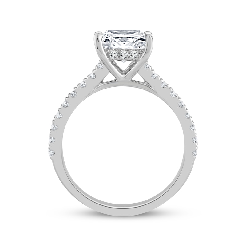 Main Image 3 of Previously Owned Lab-Grown Diamonds by KAY Engagement Ring 1-1/4 ct tw Princess & Round-cut 14K White Gold