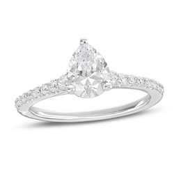 Previously Owned  Lab-Grown Diamonds by KAY Pear-Shaped Engagement Ring 1-1/5 ct tw 14K White Gold