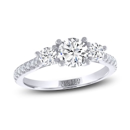 Previously Owned THE LEO Legacy Lab-Grown Diamond Three-Stone Engagement Ring 1-1/2 ct tw 14K White Gold