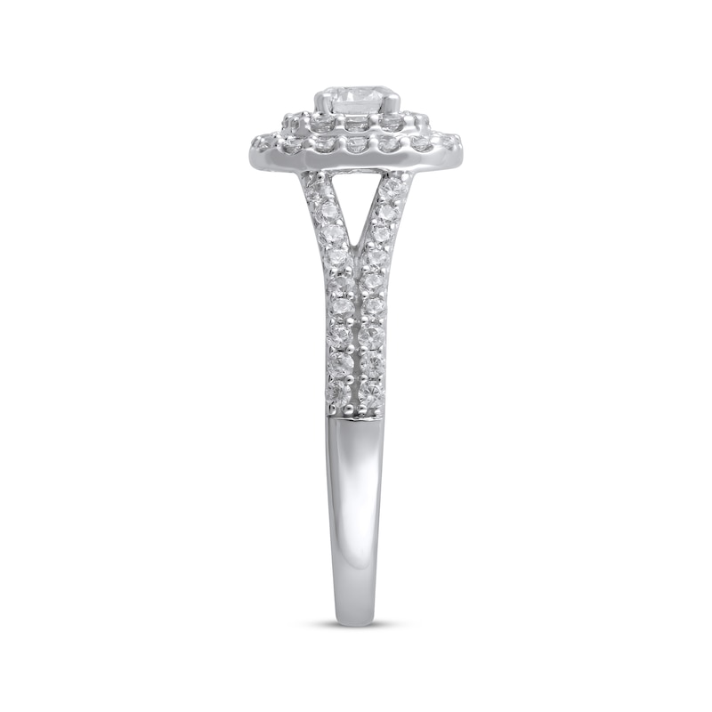 Main Image 2 of Previously Owned Lab-Grown Diamonds by KAY Cushion Frame Engagement Ring 1 ct tw 14K White Gold