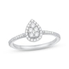 Thumbnail Image 1 of Previously Owned Multi-Diamond Center Pear Frame Promise Ring 1/4 ct tw 10K White Gold