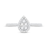 Thumbnail Image 3 of Previously Owned Multi-Diamond Center Pear Frame Promise Ring 1/4 ct tw 10K White Gold