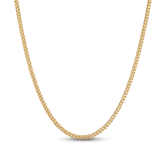 Previously Owned Hollow Cuban Chain Necklace 10K Yellow Gold 24"