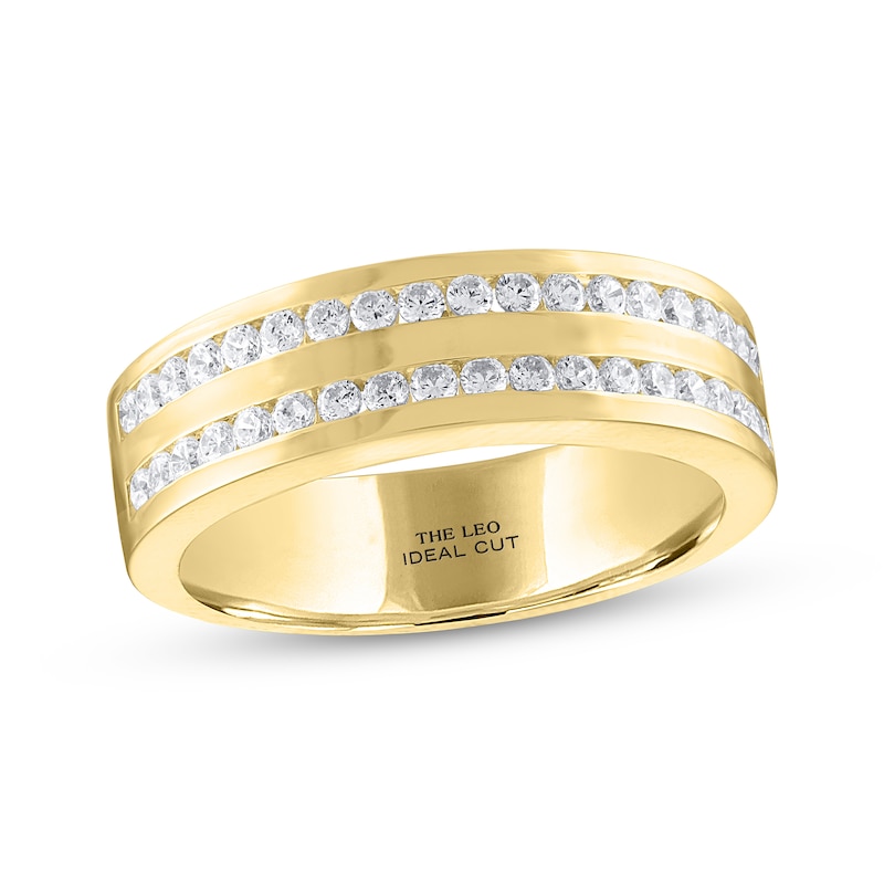 Main Image 1 of Previously Owned Men’s THE LEO Ideal Cut Diamond Wedding Band 3/4 ct tw 14K Yellow Gold