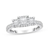 Thumbnail Image 1 of Previously Owned Princess-Cut Diamond Three-Stone Engagement Ring 1 ct tw 10K White Gold