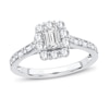 Thumbnail Image 1 of Previously Owned Diamond Engagement Ring 3/4 ct tw Emerald, Round, Baguette 14K White Gold