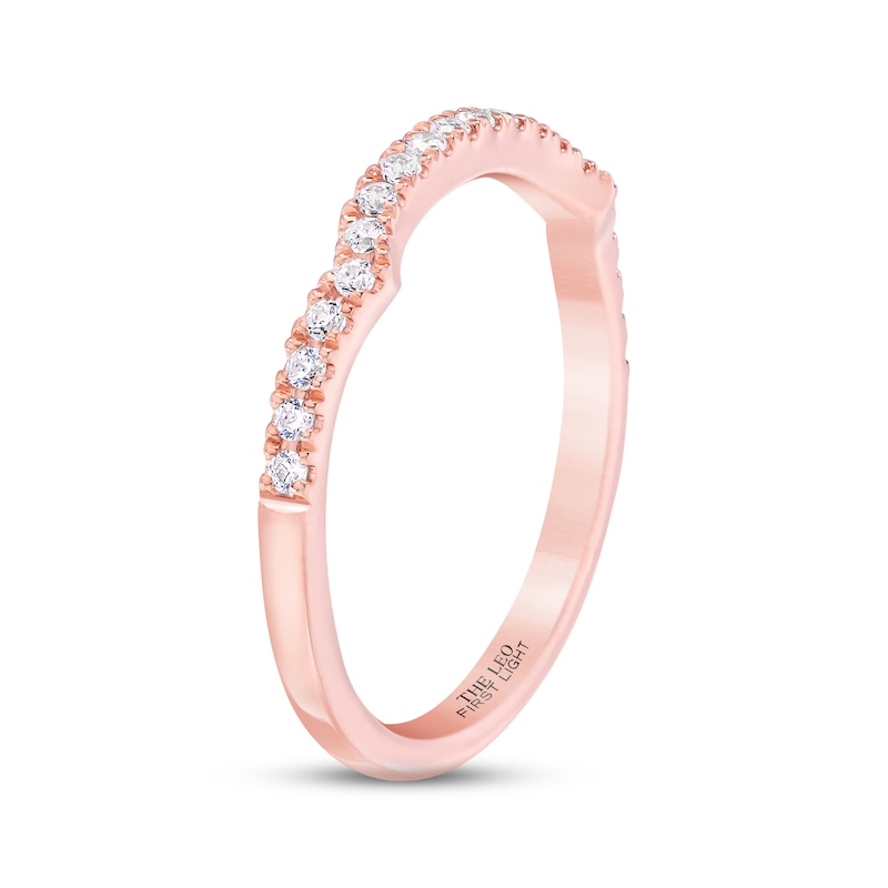 Main Image 2 of Previously Owned THE LEO First Light Diamond Wedding Band 1/5 ct tw Round-cut 14K Rose Gold