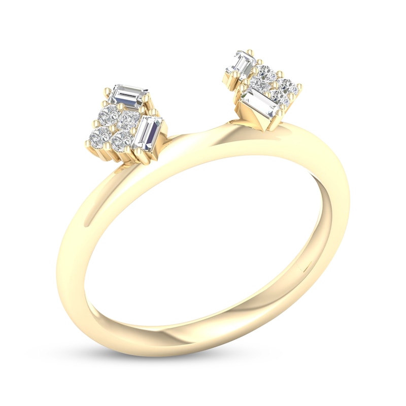 Main Image 2 of Previously Owned Baguette, Princess & Round-Cut Diamond Enhancer Ring 1/4 ct tw 14K Yellow Gold