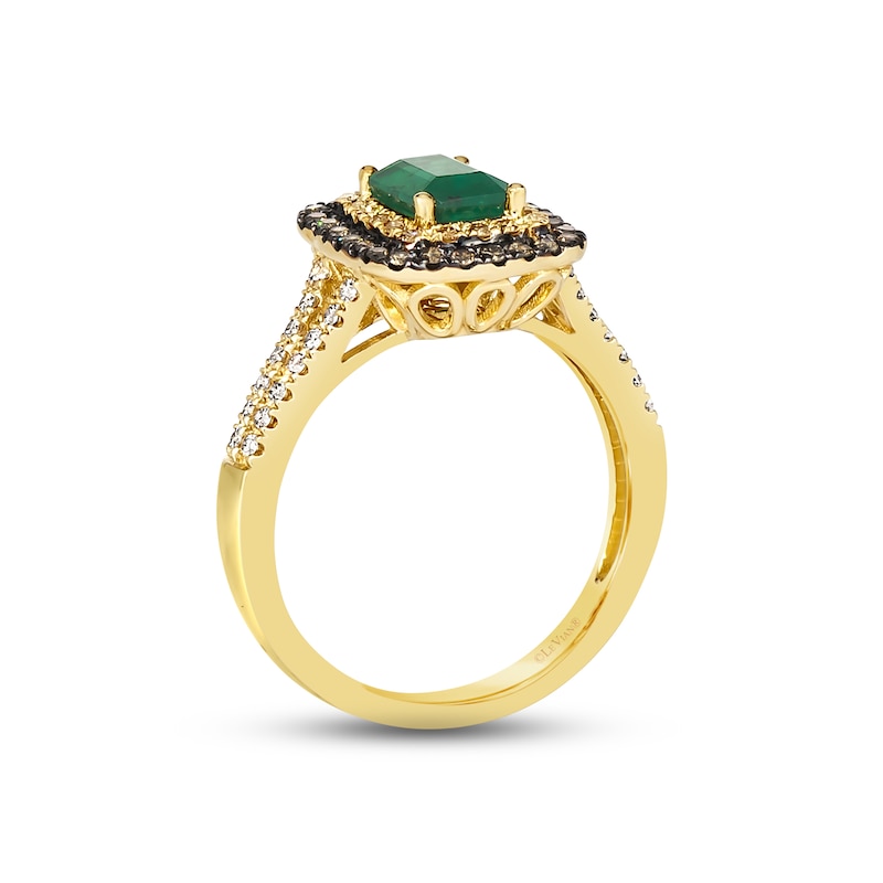 Main Image 2 of Previously Owned Le Vian Emerald Ring 1/2 ct tw Diamonds 14K Honey Gold