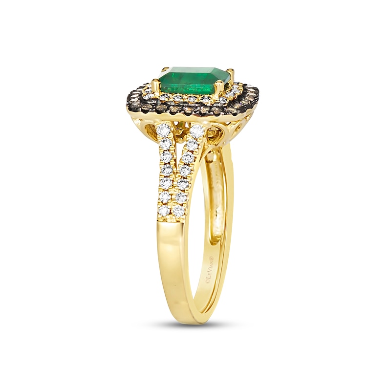 Main Image 3 of Previously Owned Le Vian Emerald Ring 1/2 ct tw Diamonds 14K Honey Gold