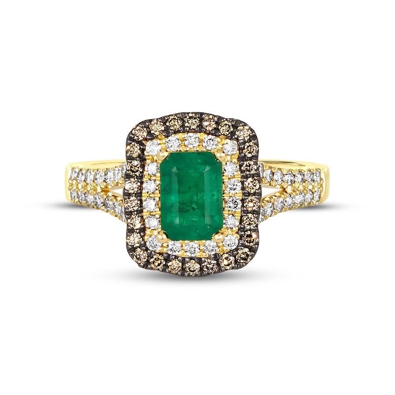 Main Image 4 of Previously Owned Le Vian Emerald Ring 1/2 ct tw Diamonds 14K Honey Gold