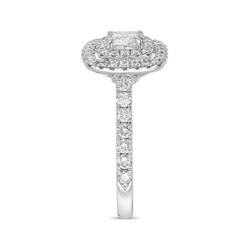 Previously Owned Neil Lane Engagement Ring 1-1/8 ct tw Cushion & Round-cut Diamonds 14K White Gold Size 7.5