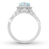 Thumbnail Image 1 of Previously Owned Neil Lane Aquamarine Engagement Ring 3/4 cttw Pear & Round-cut 14K White Gold Size 8