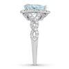 Thumbnail Image 2 of Previously Owned Neil Lane Aquamarine Engagement Ring 3/4 cttw Pear & Round-cut 14K White Gold Size 8