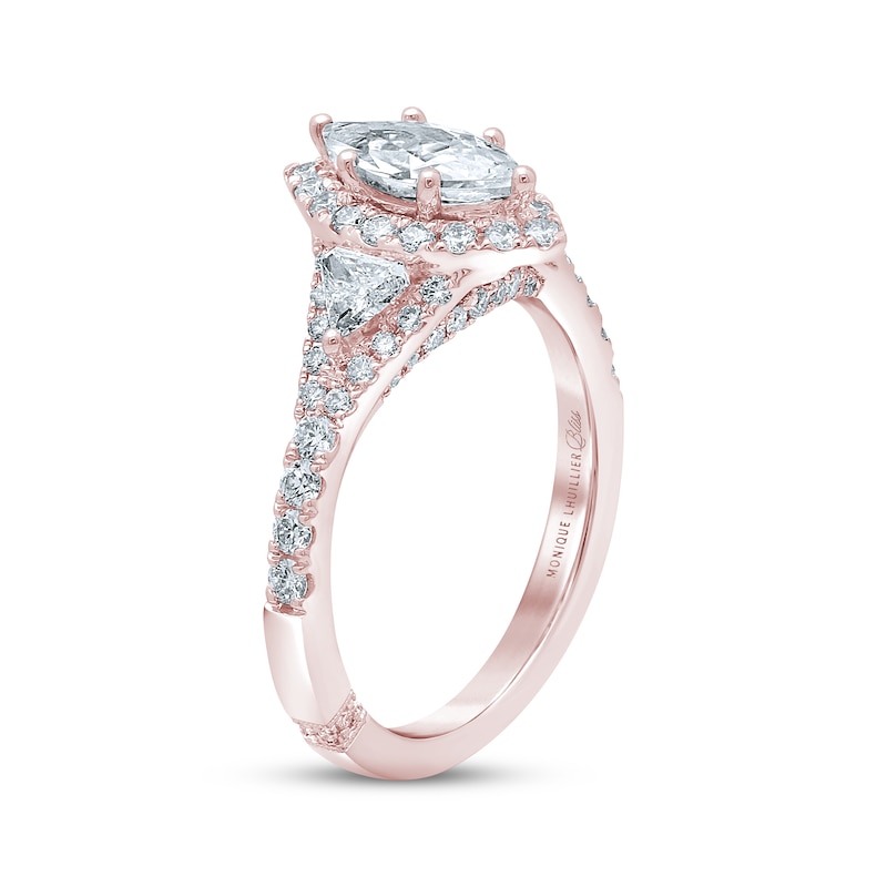 Previously Owned Monique Lhuillier Bliss Diamond Engagement Ring 1-1/2 ct tw Marquise, Pie & Round-Cut 18K Rose Gold