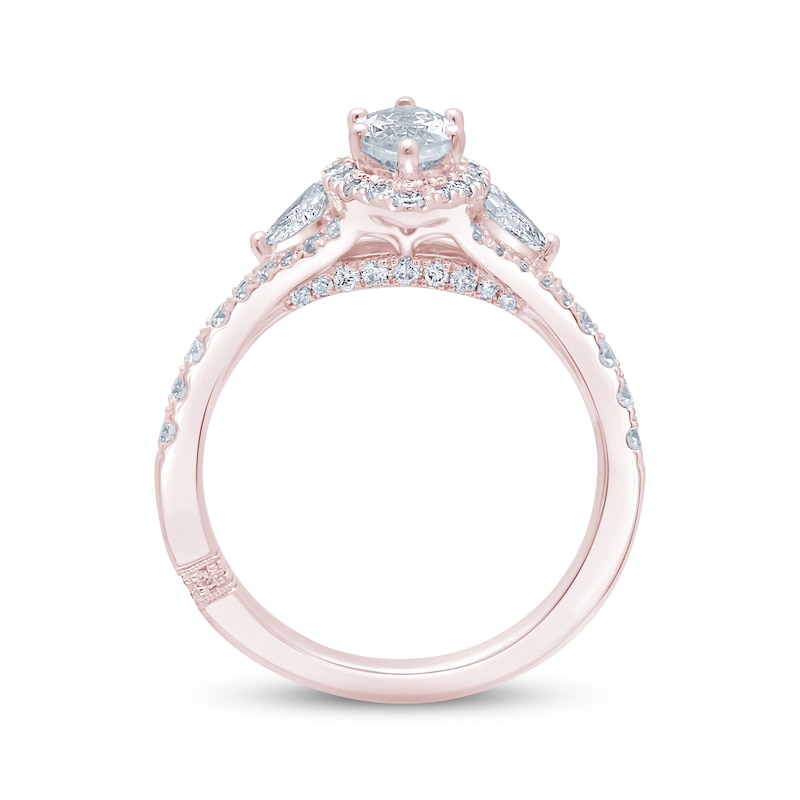 Previously Owned Monique Lhuillier Bliss Diamond Engagement Ring 1-1/2 ct tw Marquise, Pie & Round-Cut 18K Rose Gold