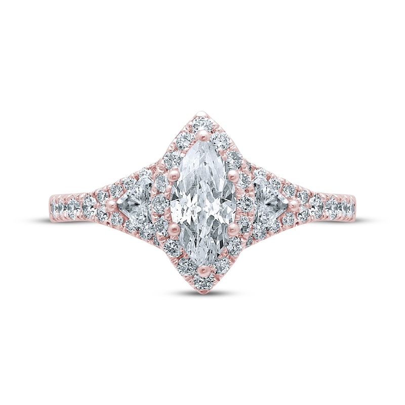 Previously Owned Monique Lhuillier Bliss Diamond Engagement Ring 1-1/2 ct tw Marquise, Pie & Round-Cut 18K Rose Gold