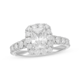 Previously Owned Neil Lane Diamond Engagement Ring 2-1/4 ct tw Radiant & Round-cut 14K White Gold Size 5