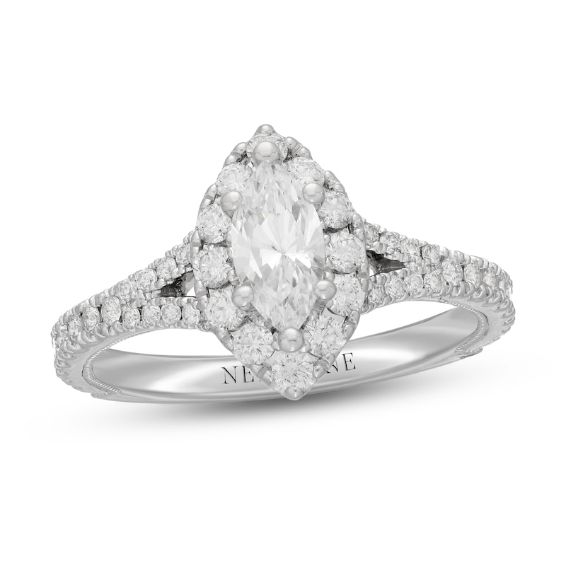 Main Image 1 of Previously Owned Neil Lane Diamond Engagement Ring 1 ct tw Marquise & Round-Cut 14K White Gold Size 9