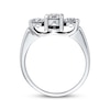 Thumbnail Image 3 of Previously Owned Round-Cut Diamond Three-Stone Engagement Ring 1-1/2 ct tw 14K White Gold