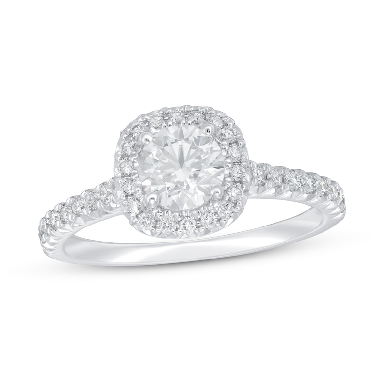 Main Image 1 of Previously Owned Lab-Grown Diamonds by KAY Engagement Ring 1 ct tw Round-cut 14K White Gold