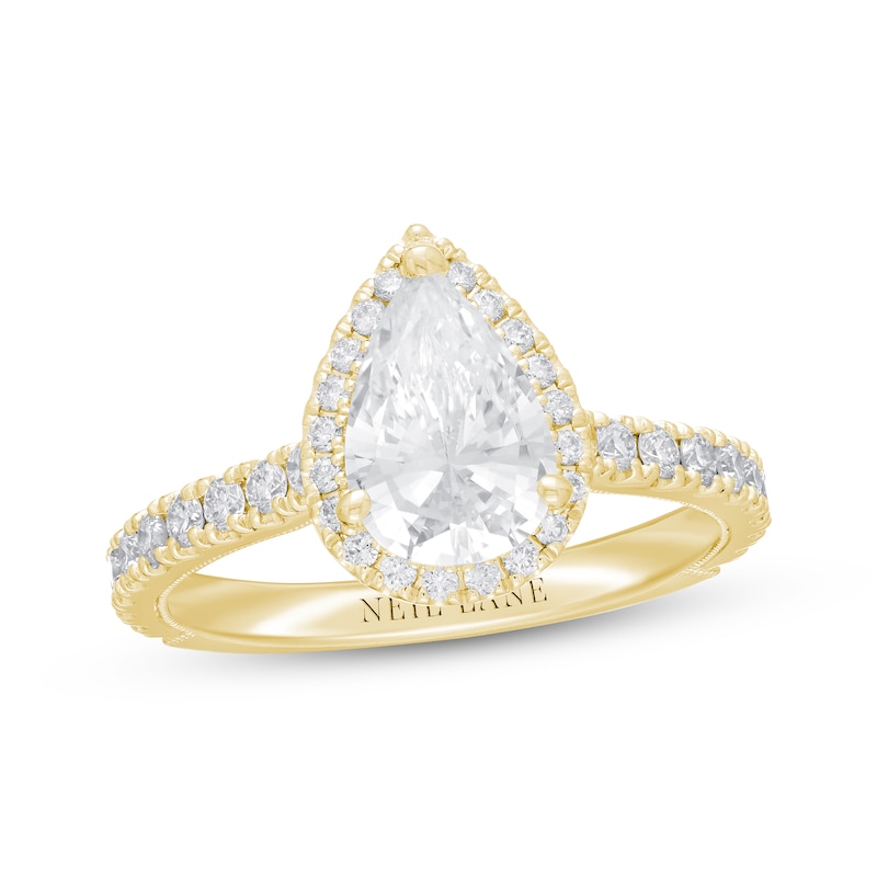 Main Image 1 of Previously Owned Neil Lane Premiere Pear-Shaped Diamond Engagement Ring 2 cts tw 14K Yellow Gold Size 7