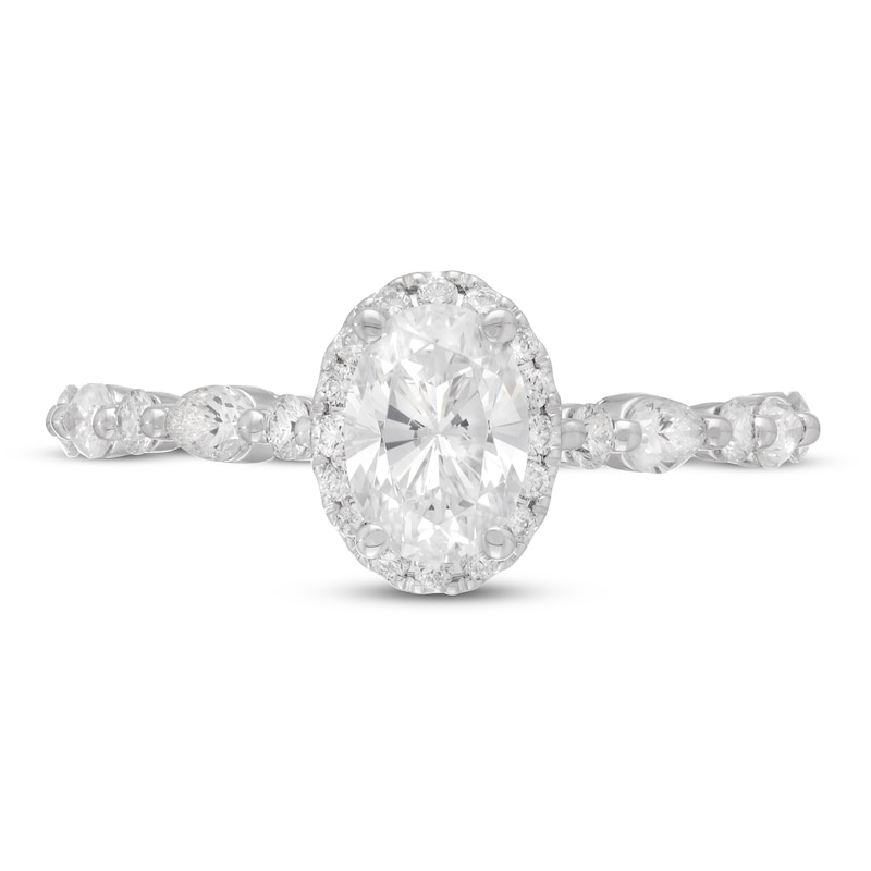 Main Image 3 of Previously Owned Neil Lane Premiere Diamond Engagement Ring 1-1/3 ct tw Oval/Pear/Round 14K White Gold Size 5