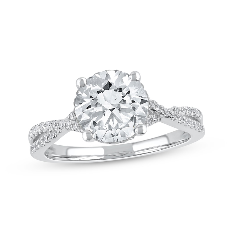 Main Image 1 of Previously Owned Lab-Grown Diamonds Round-Cut Engagement Ring 2-1/4 ct tw 14K White Gold