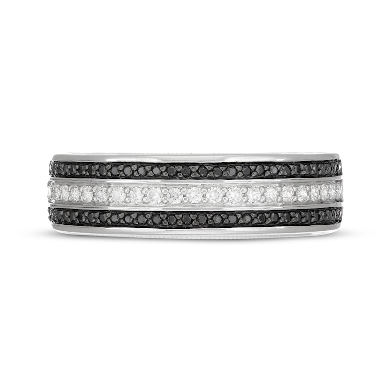 Main Image 3 of Previously Owned Neil Lane Men’s Black & White Diamond Wedding Band 1/2 ct tw 14K White Gold Size 11.5