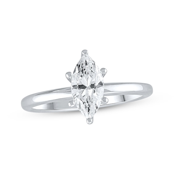 Previously Owned Lab-Created Diamonds by KAY Marquise-Cut Solitaire Engagement Ring 1 ct tw 14K White Gold (F/SI2)