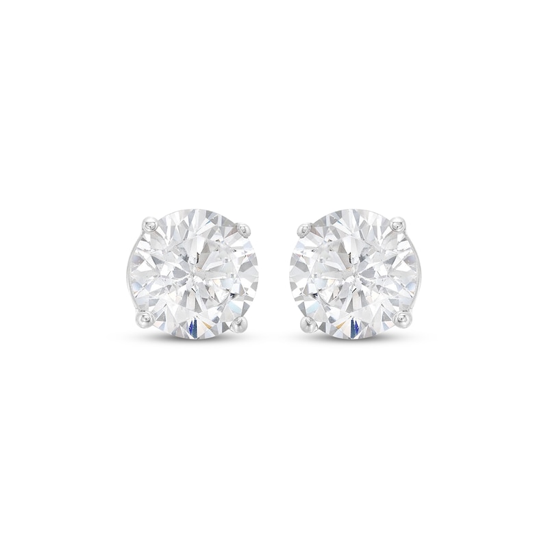 Main Image 2 of Previously Owned KAY Lab-Grown Diamonds Solitaire Stud Earrings 2 ct tw 14K White Gold (F/SI2)