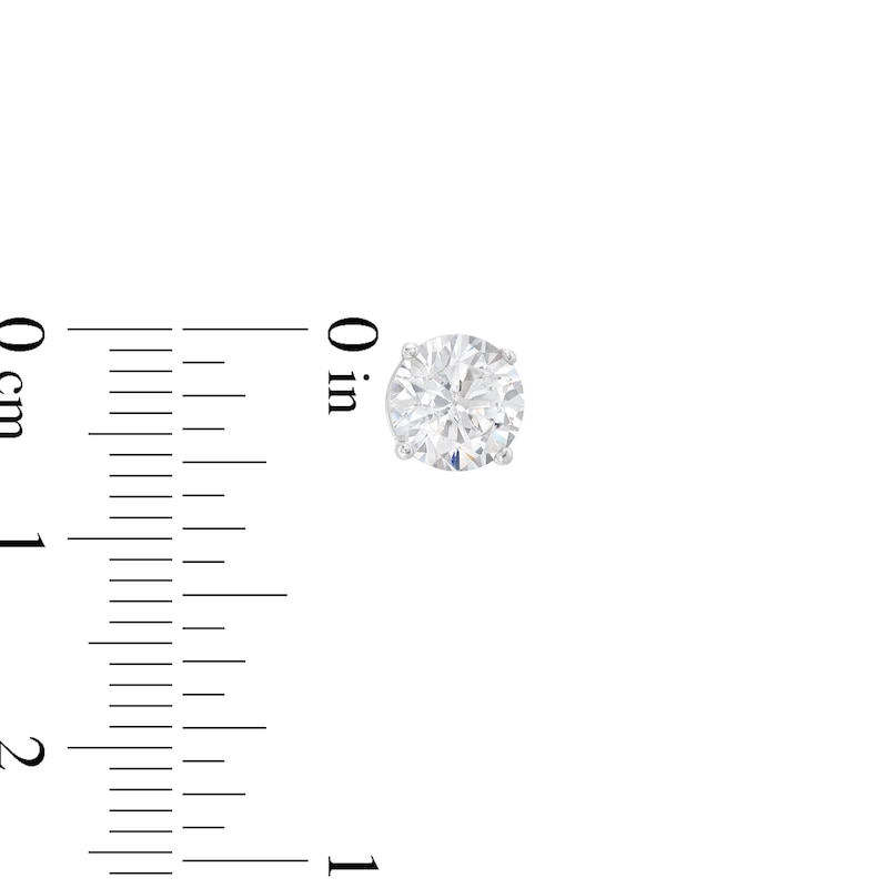 Main Image 3 of Previously Owned KAY Lab-Grown Diamonds Solitaire Stud Earrings 2 ct tw 14K White Gold (F/SI2)