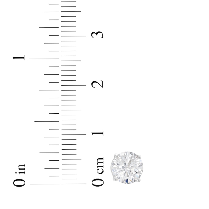 Main Image 5 of Previously Owned Lab-Grown Diamonds by KAY Solitaire Stud Earrings 2 ct tw 14K White Gold (F/SI2)